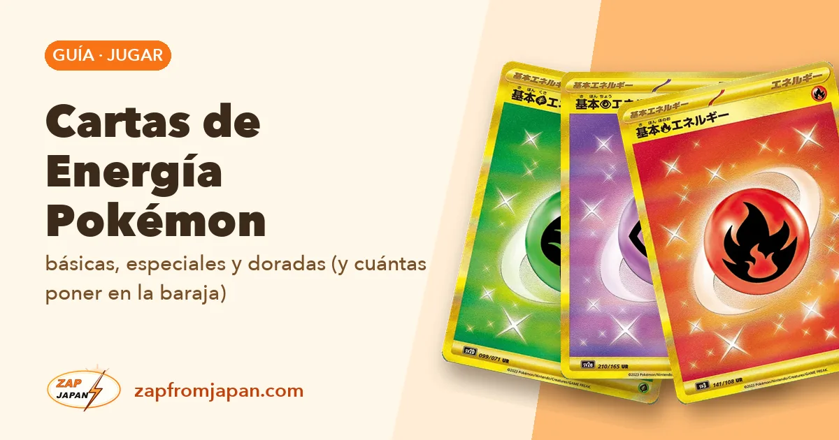 Cartas de Energía Pokémon: básicas, especiales y doradas (y cuántas poner en la baraja)