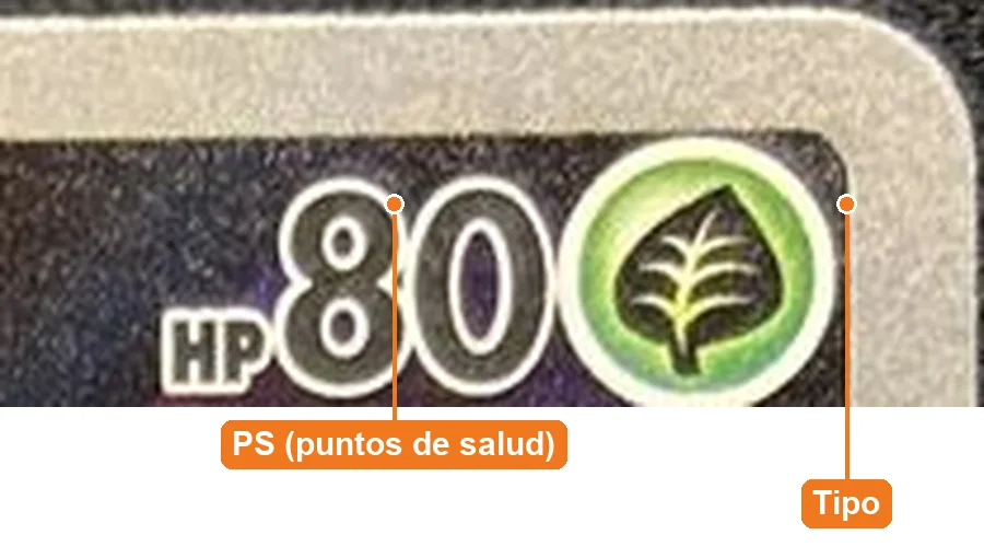 PS y símbolo del tipo de una carta
